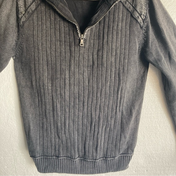BKE Men's Charcoal Zip-Up Sweater - Picture 4 of 7
